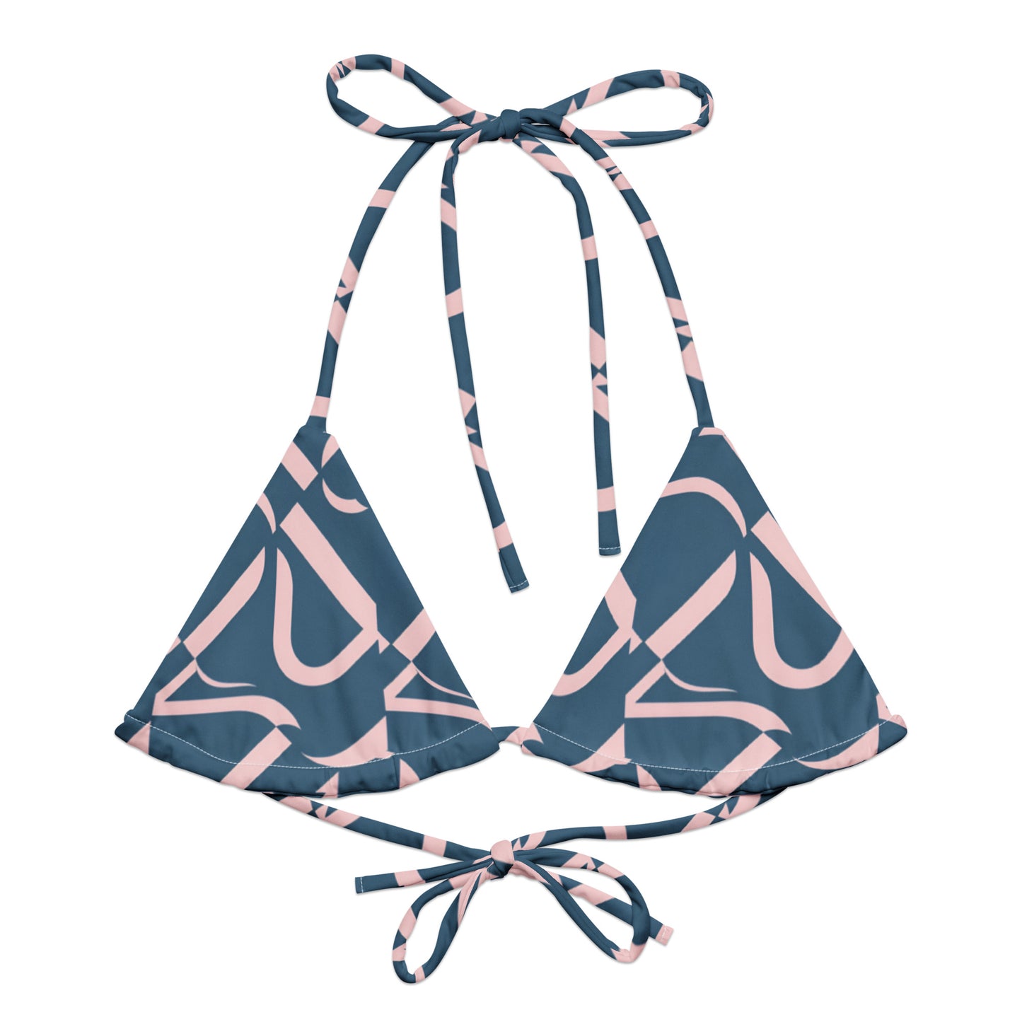 All-over print recycled string bikini top