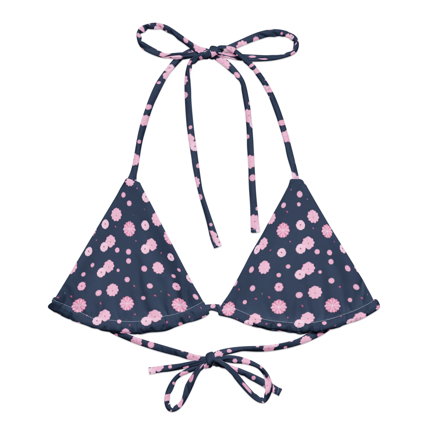 All-over print recycled string bikini top