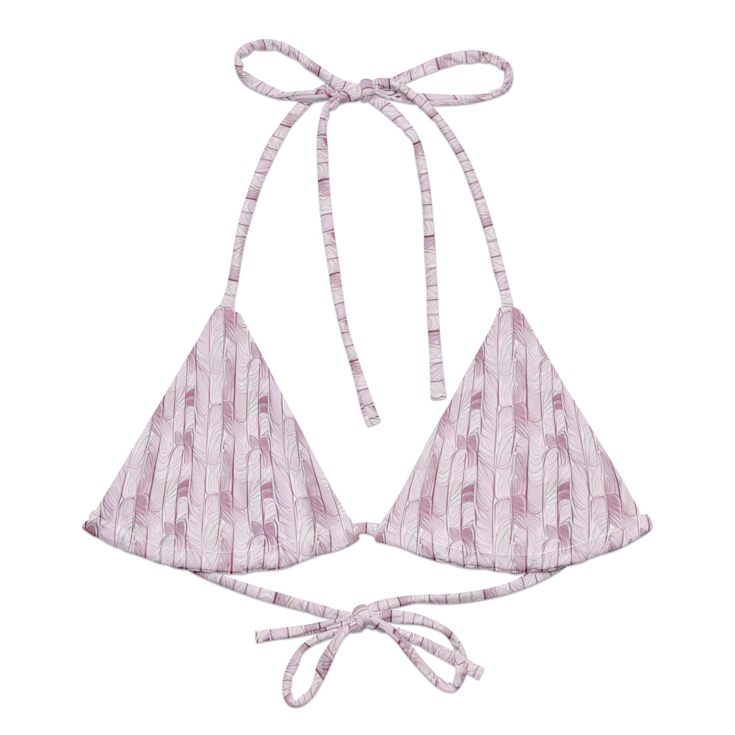 All-over print recycled string bikini top