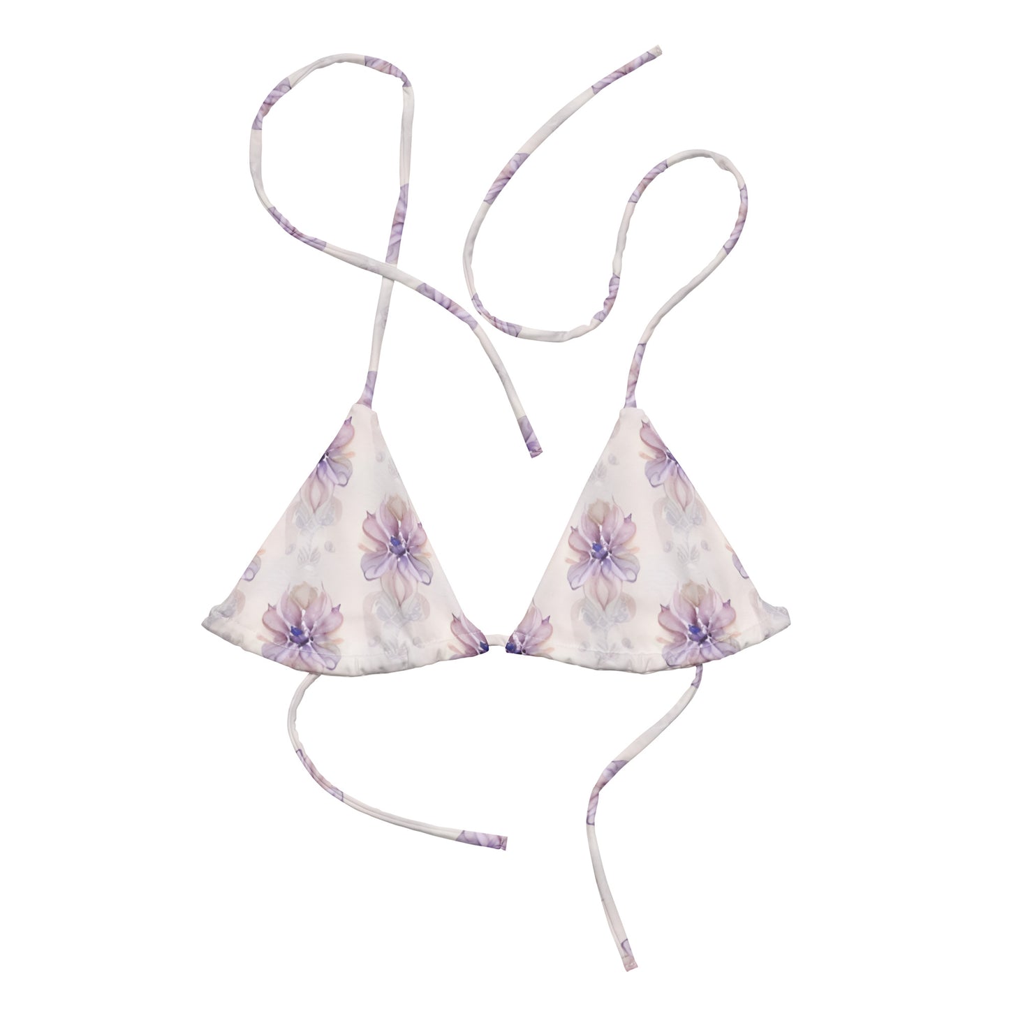 All-over print recycled string bikini top