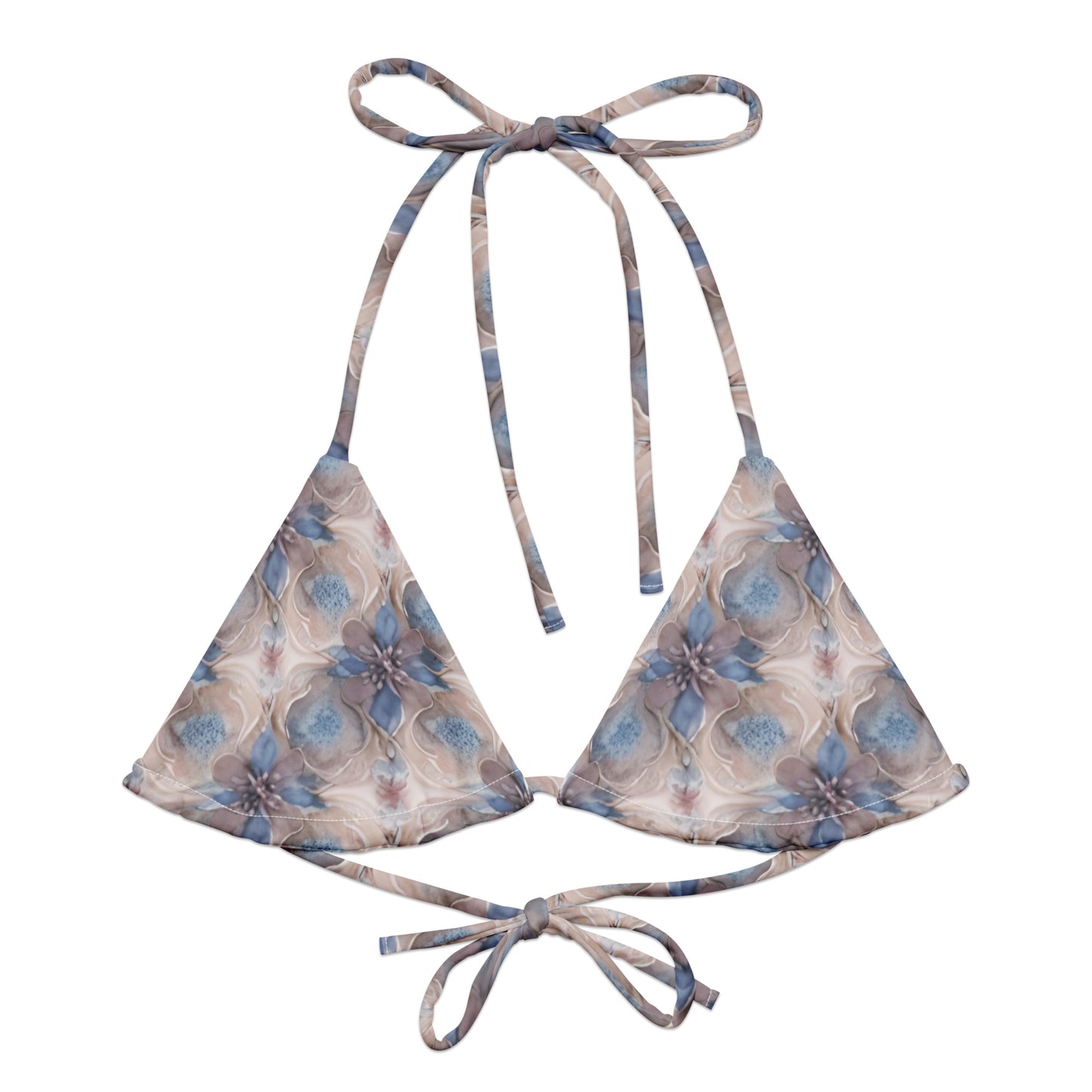 All-over print recycled string bikini top