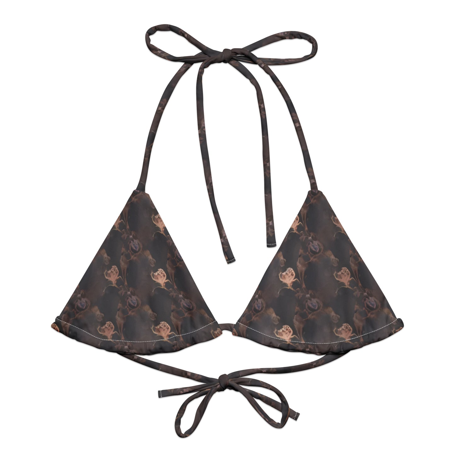 All-over print recycled string bikini top