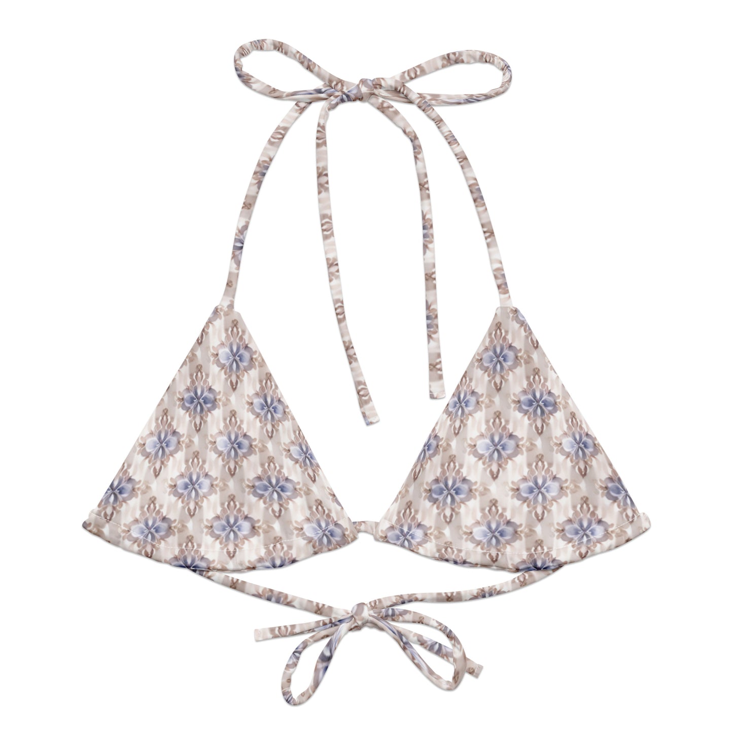 All-over print recycled string bikini top