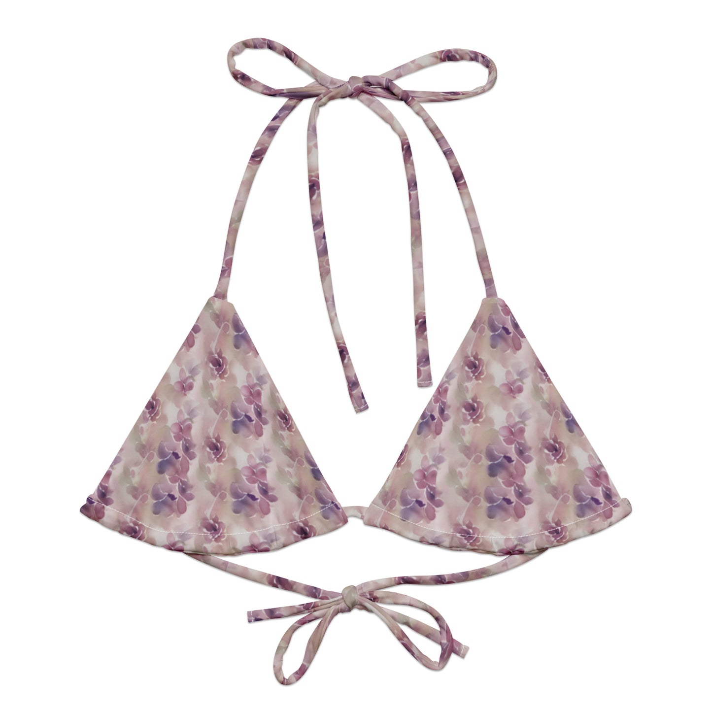 All-over print recycled string bikini top