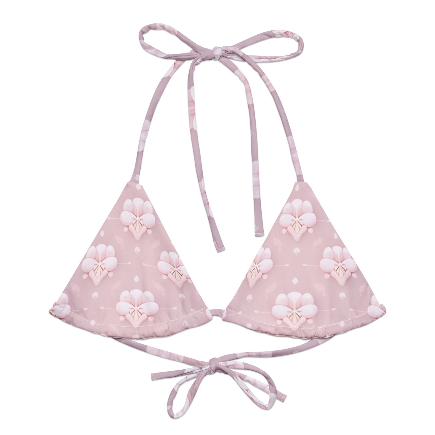 All-over print recycled string bikini top