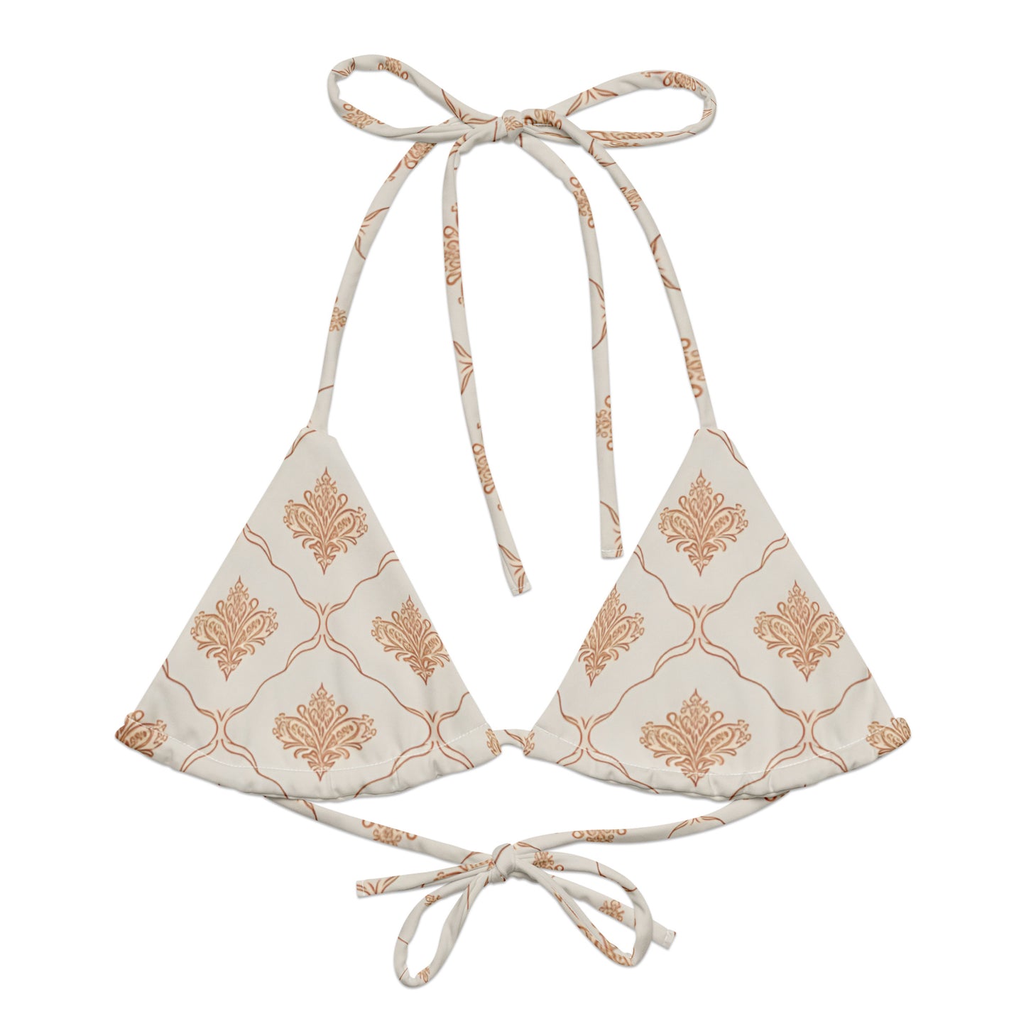 All-over print recycled string bikini top