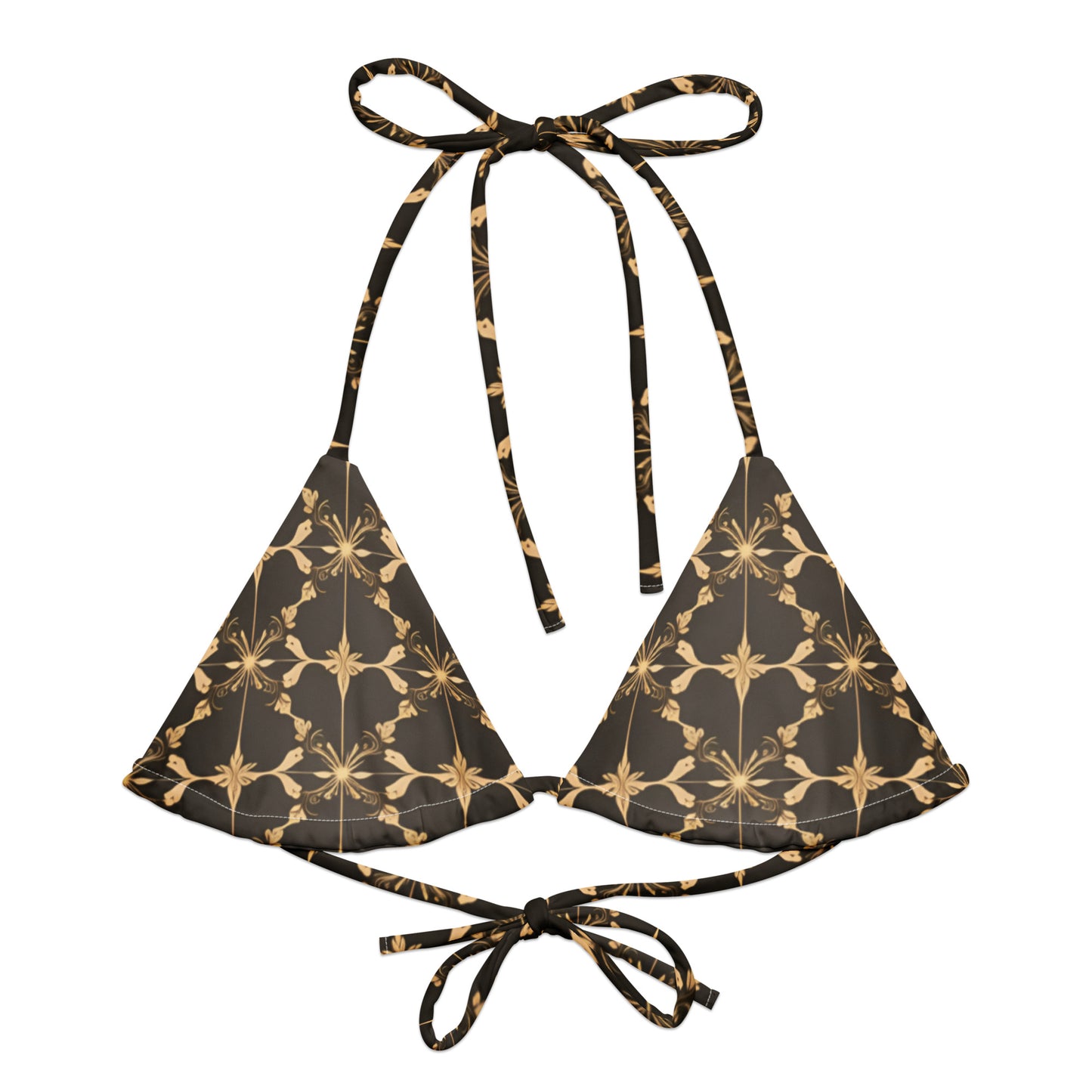 All-over print recycled string bikini top