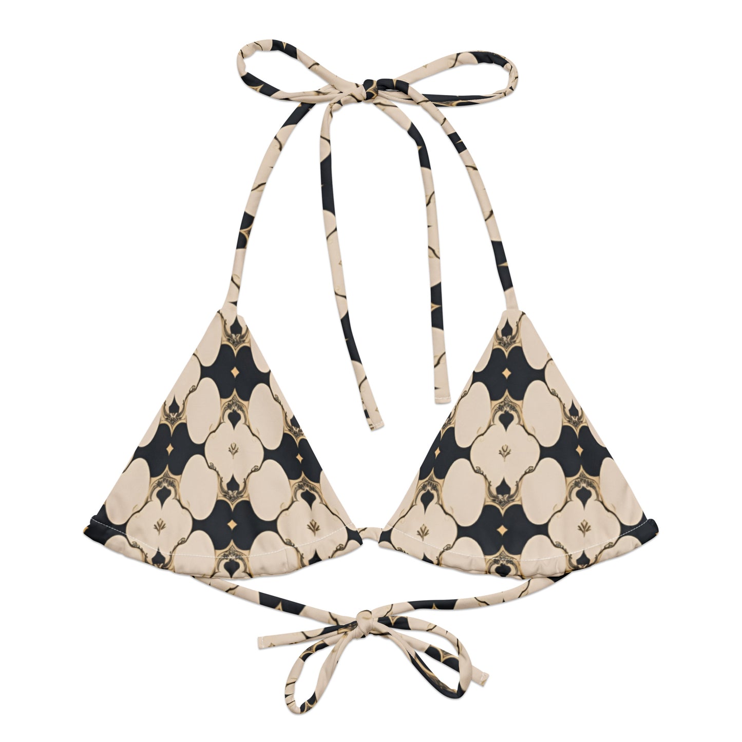 All-over print recycled string bikini top