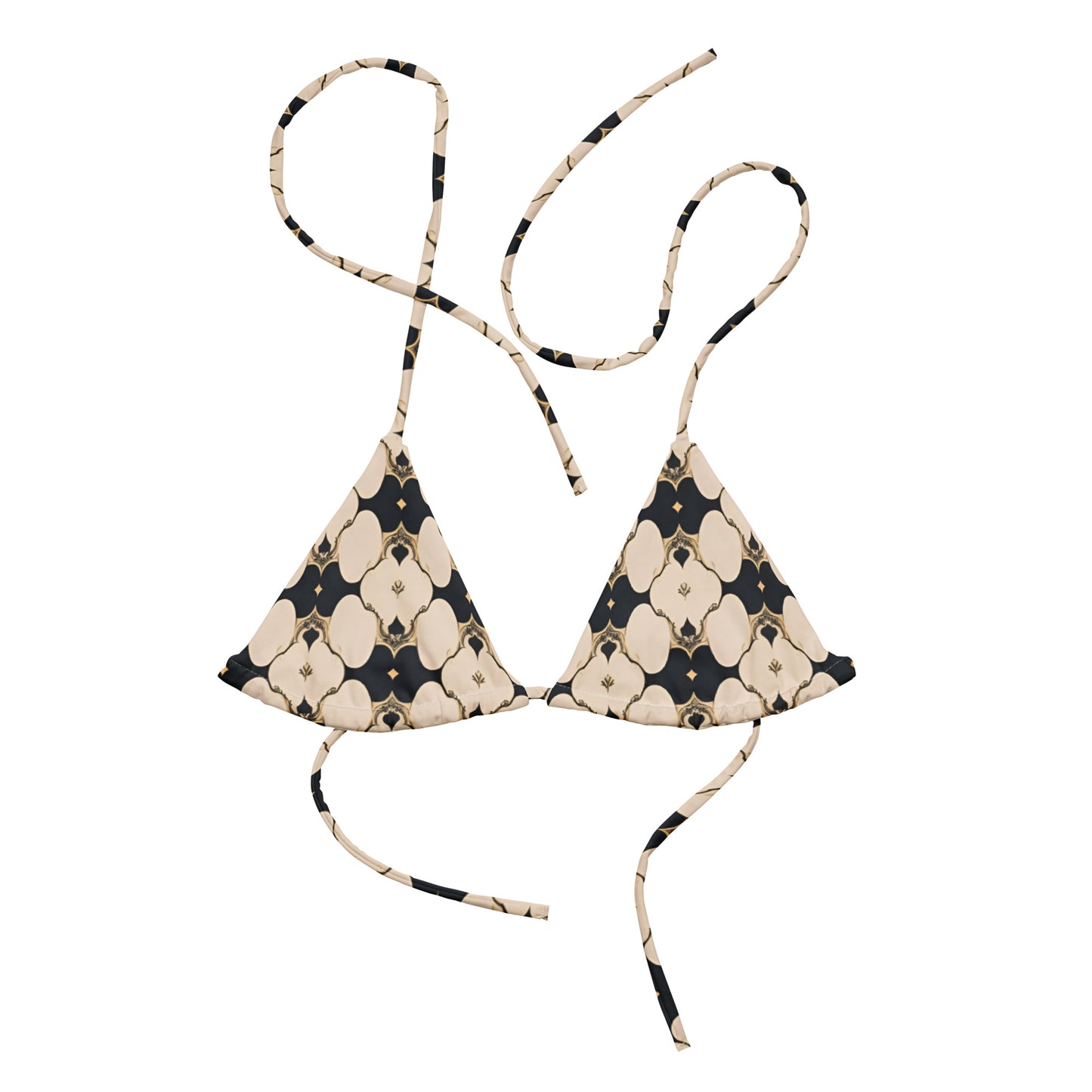 All-over print recycled string bikini top