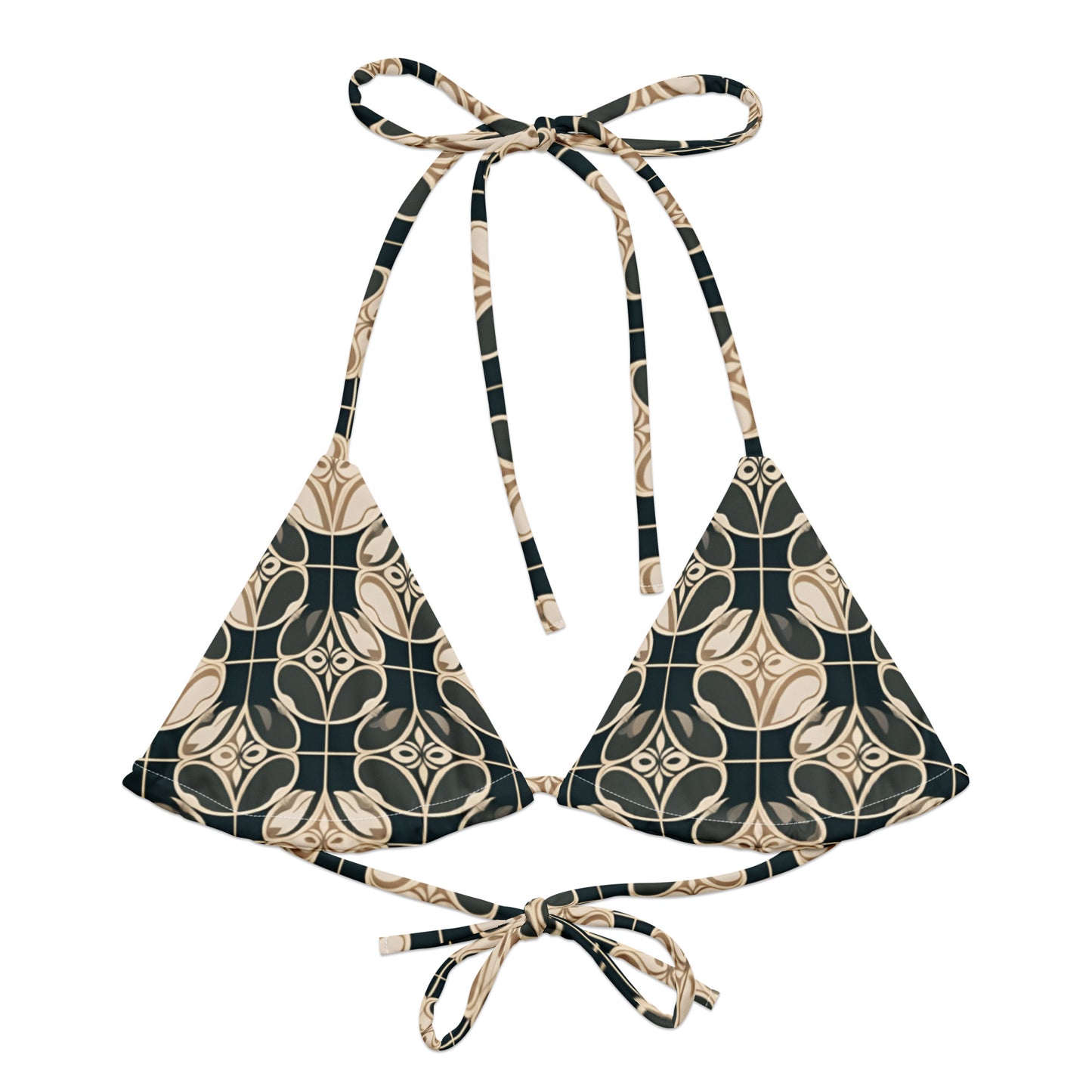 All-over print recycled string bikini top