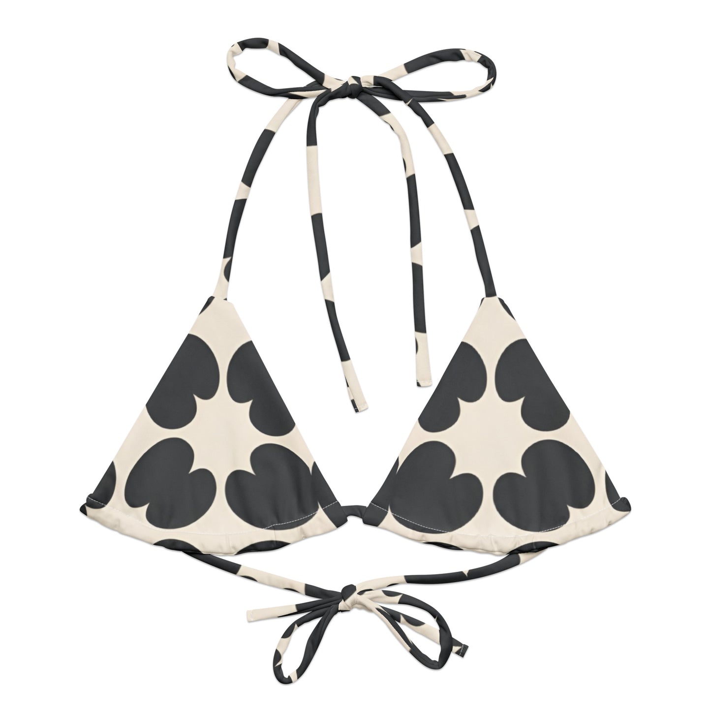 All-over print recycled string bikini top