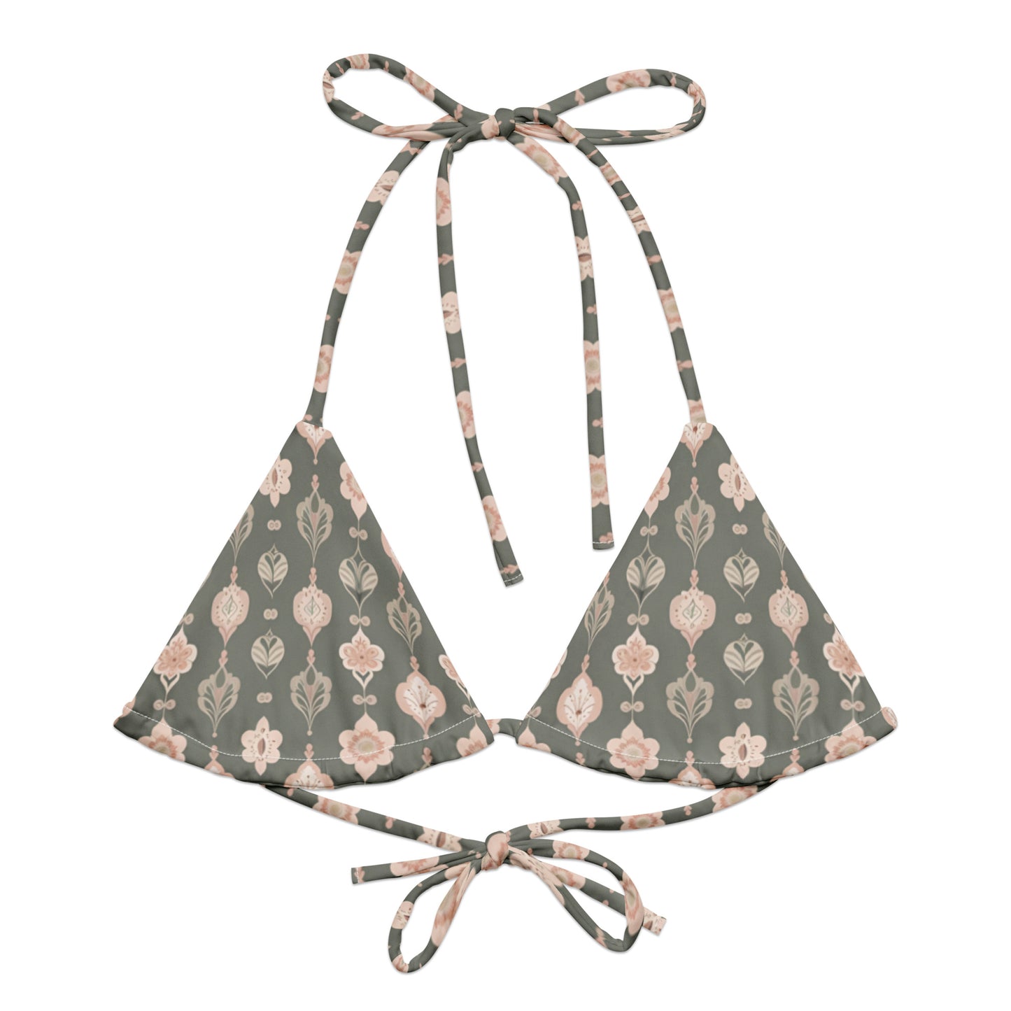 All-over print recycled string bikini top