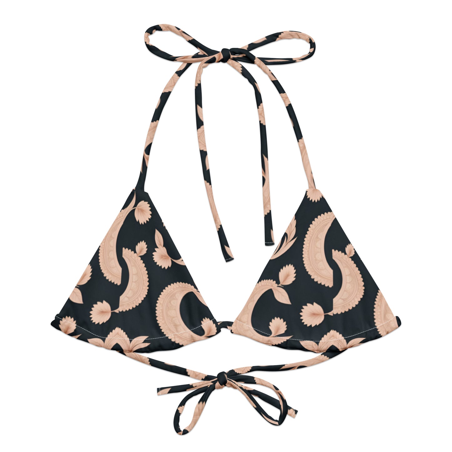 All-over print recycled string bikini top