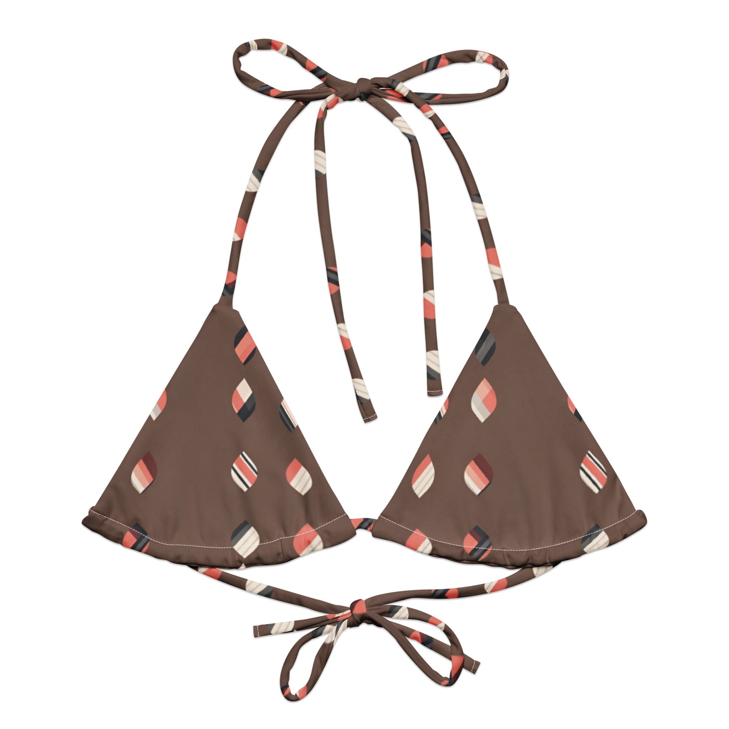 All-over print recycled string bikini top