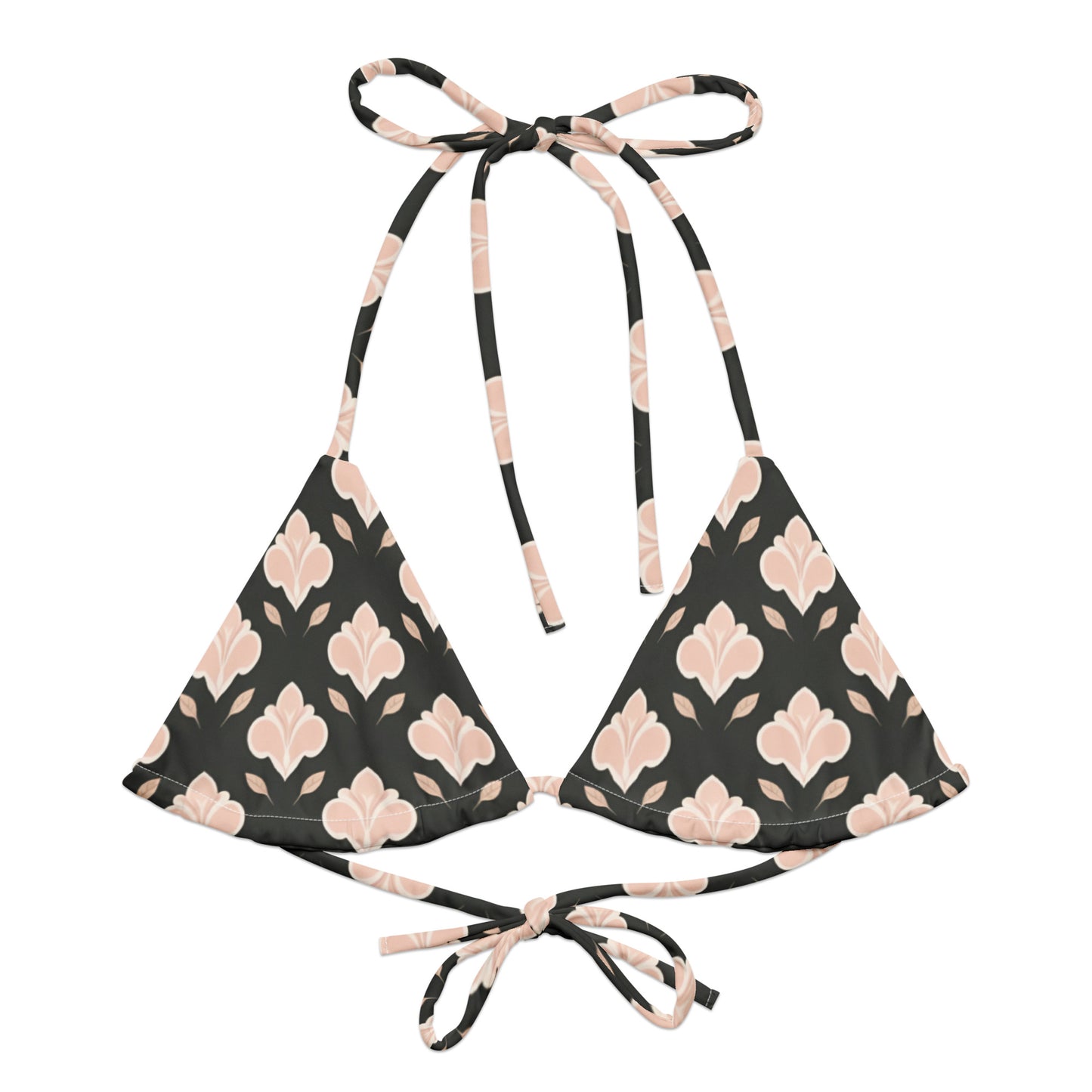 All-over print recycled string bikini top