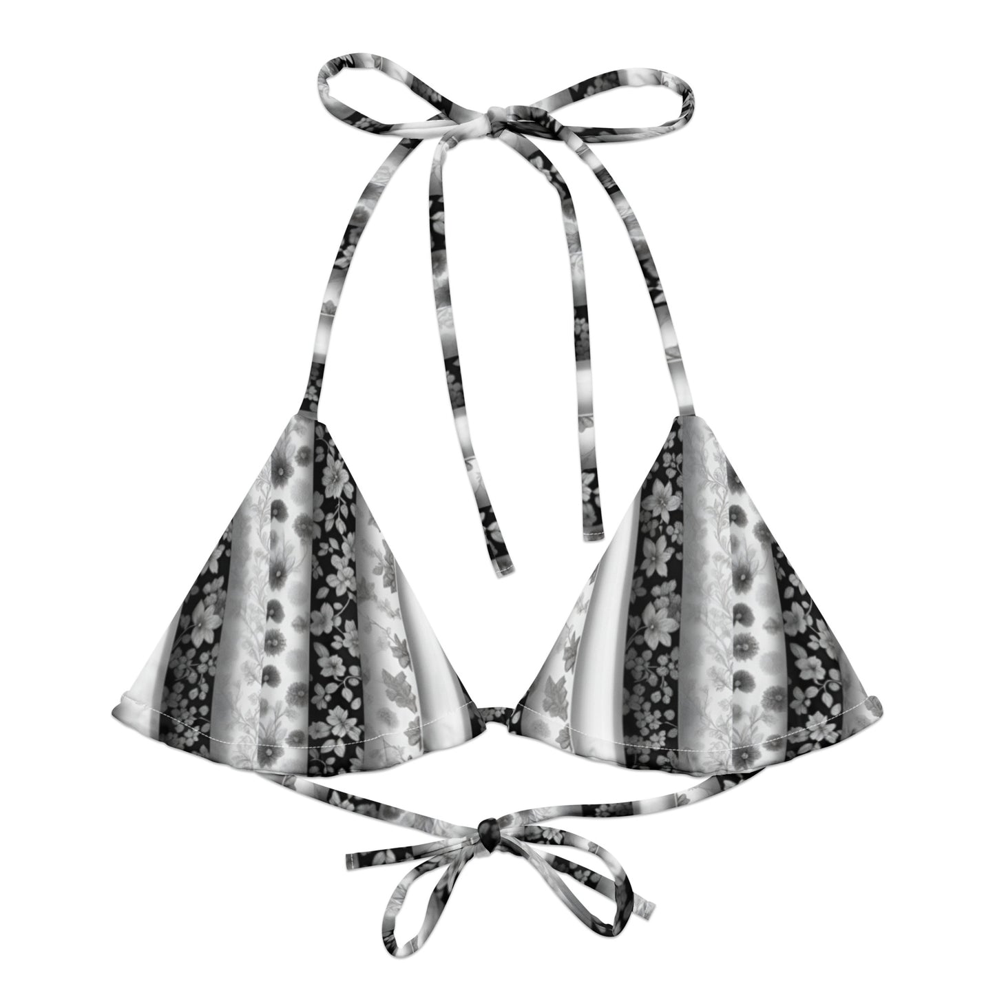 All-over print recycled string bikini top