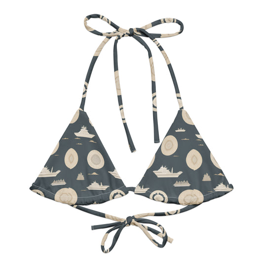 All-over print recycled string bikini top