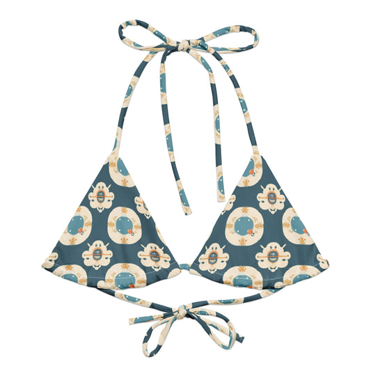 All-over print recycled string bikini top