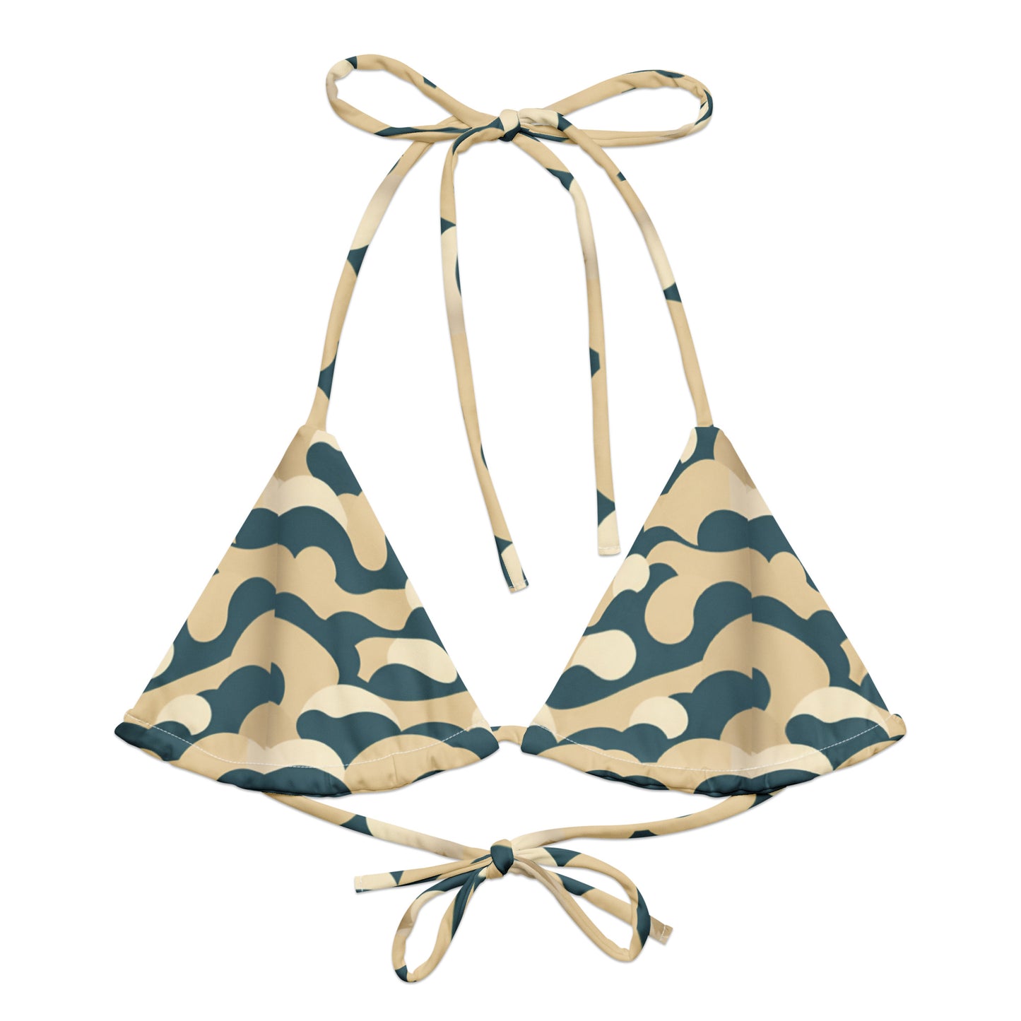 All-over print recycled string bikini top