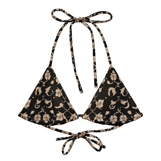 All-over print recycled string bikini top