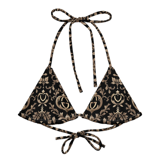 All-over print recycled string bikini top