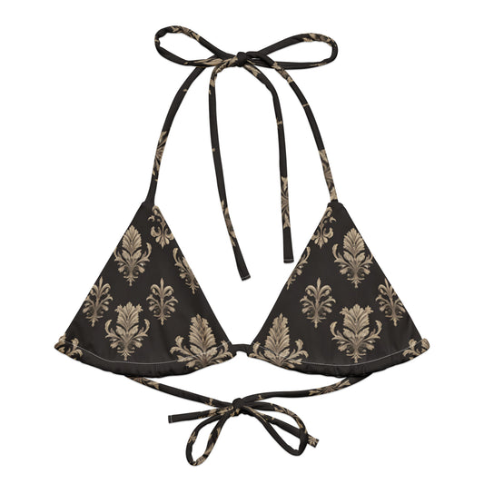 All-over print recycled string bikini top