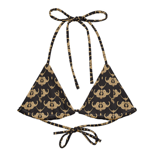 All-over print recycled string bikini top