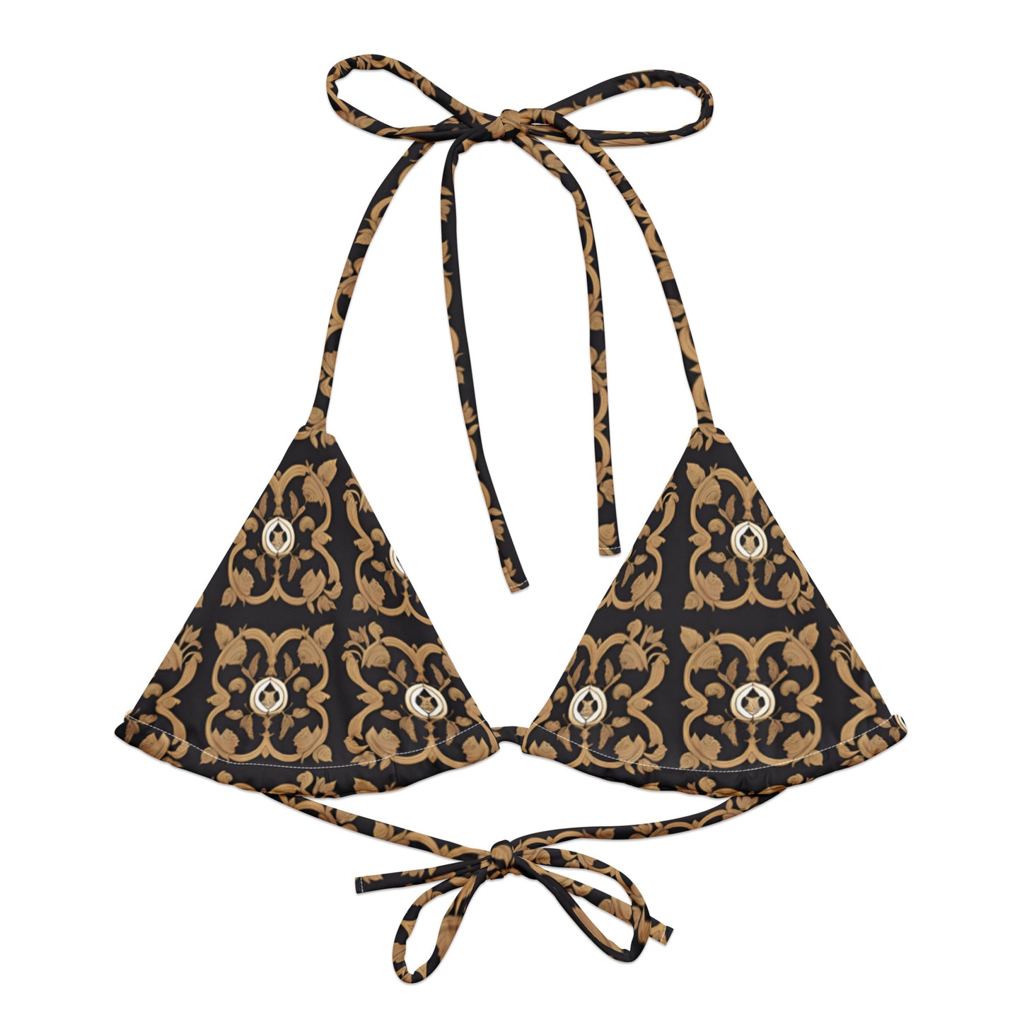 All-over print recycled string bikini top