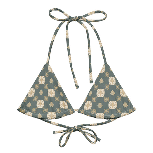 All-over print recycled string bikini top