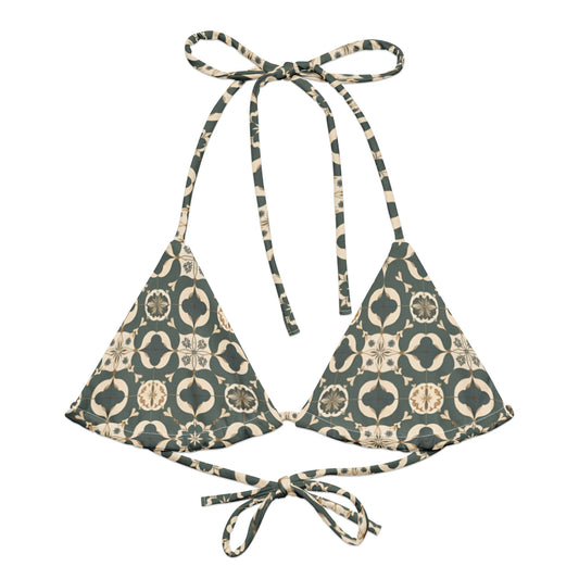 All-over print recycled string bikini top