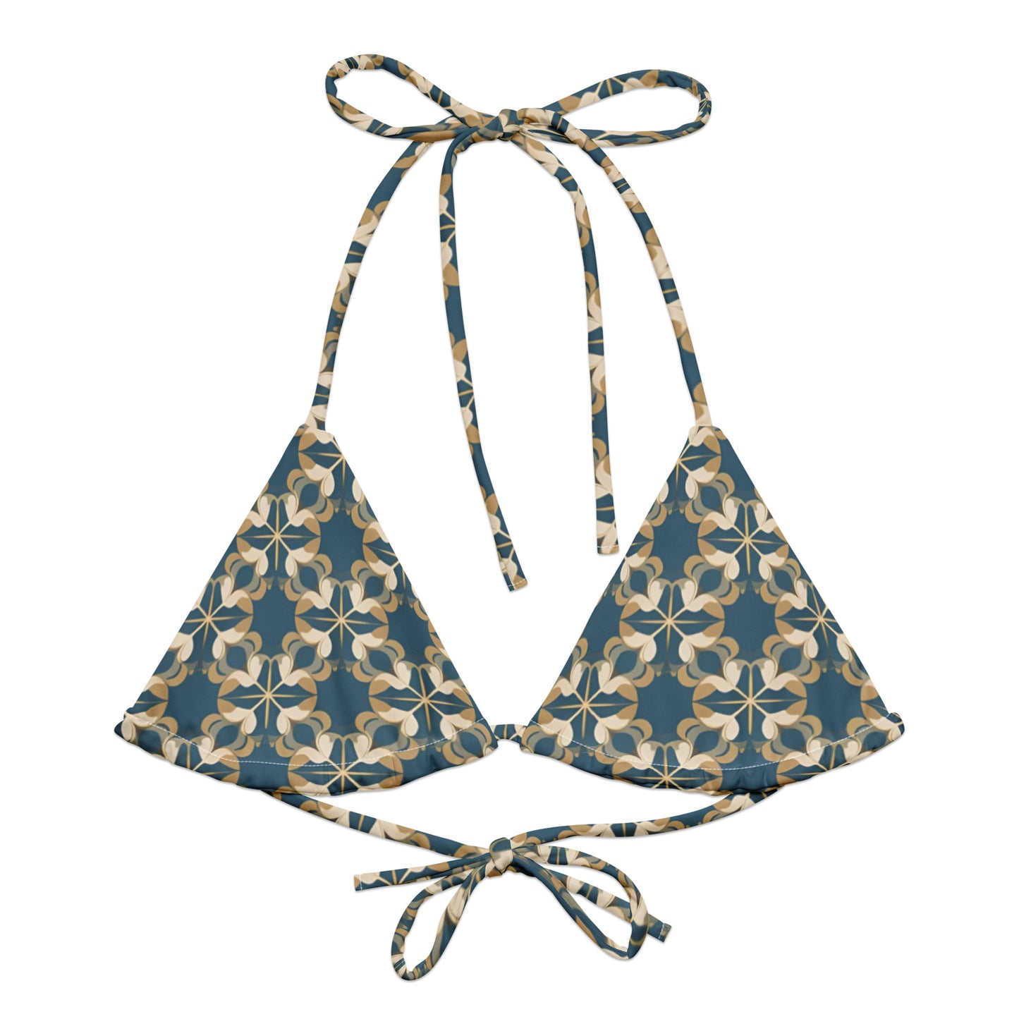 All-over print recycled string bikini top