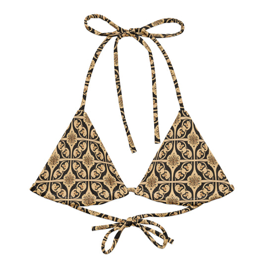 All-over print recycled string bikini top