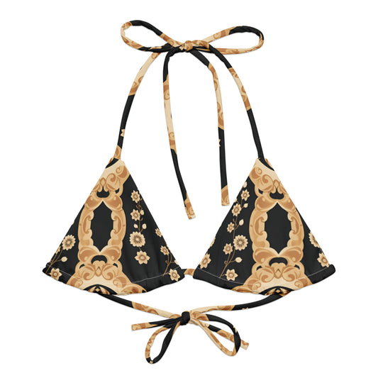 All-over print recycled string bikini top