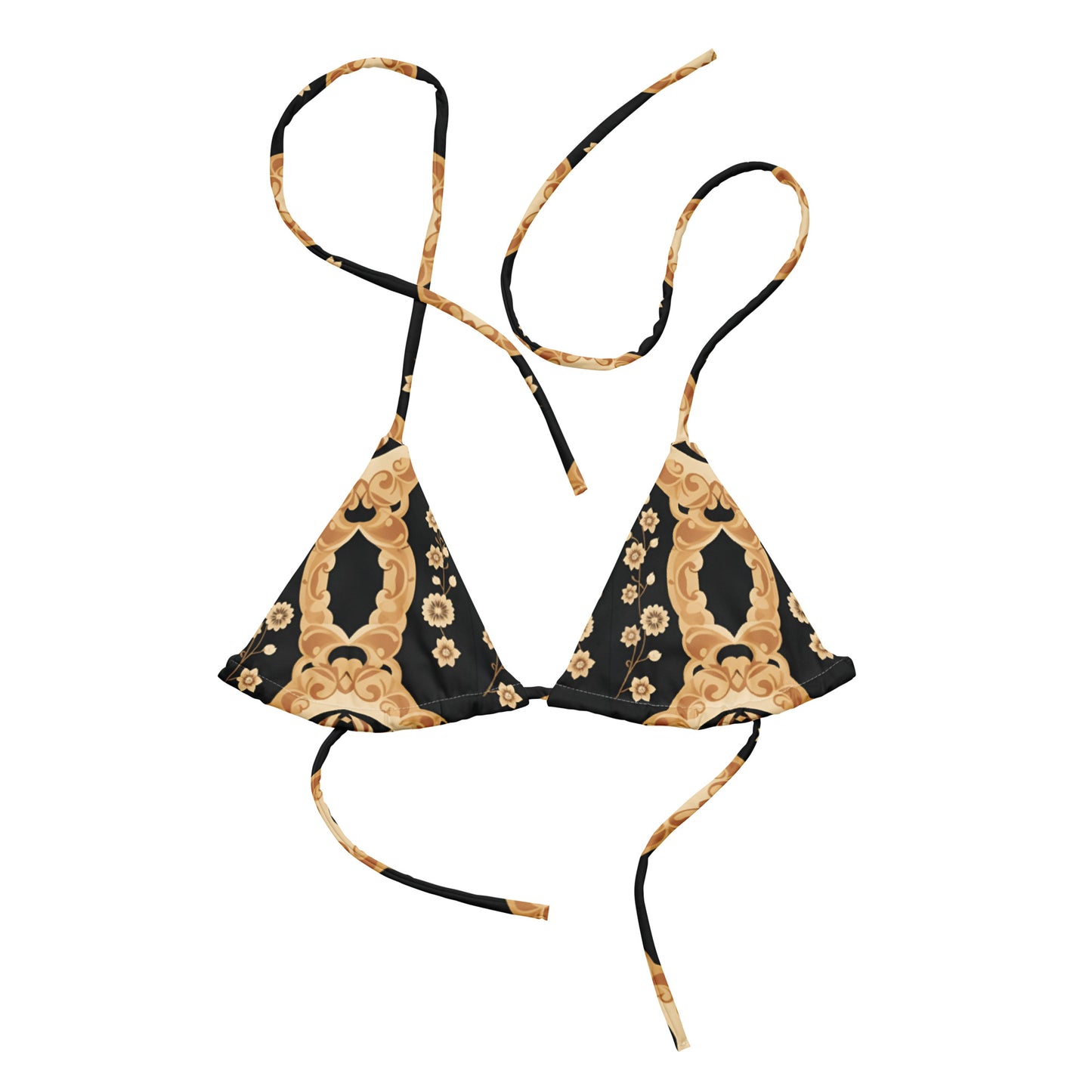 All-over print recycled string bikini top