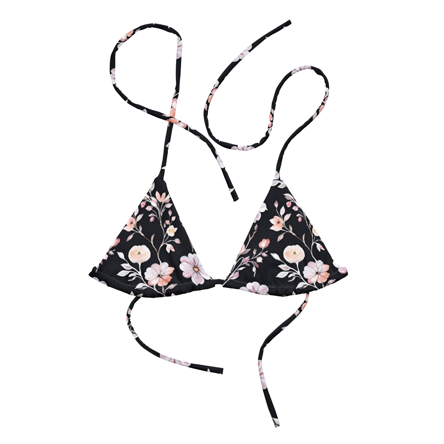 All-over print recycled string bikini top