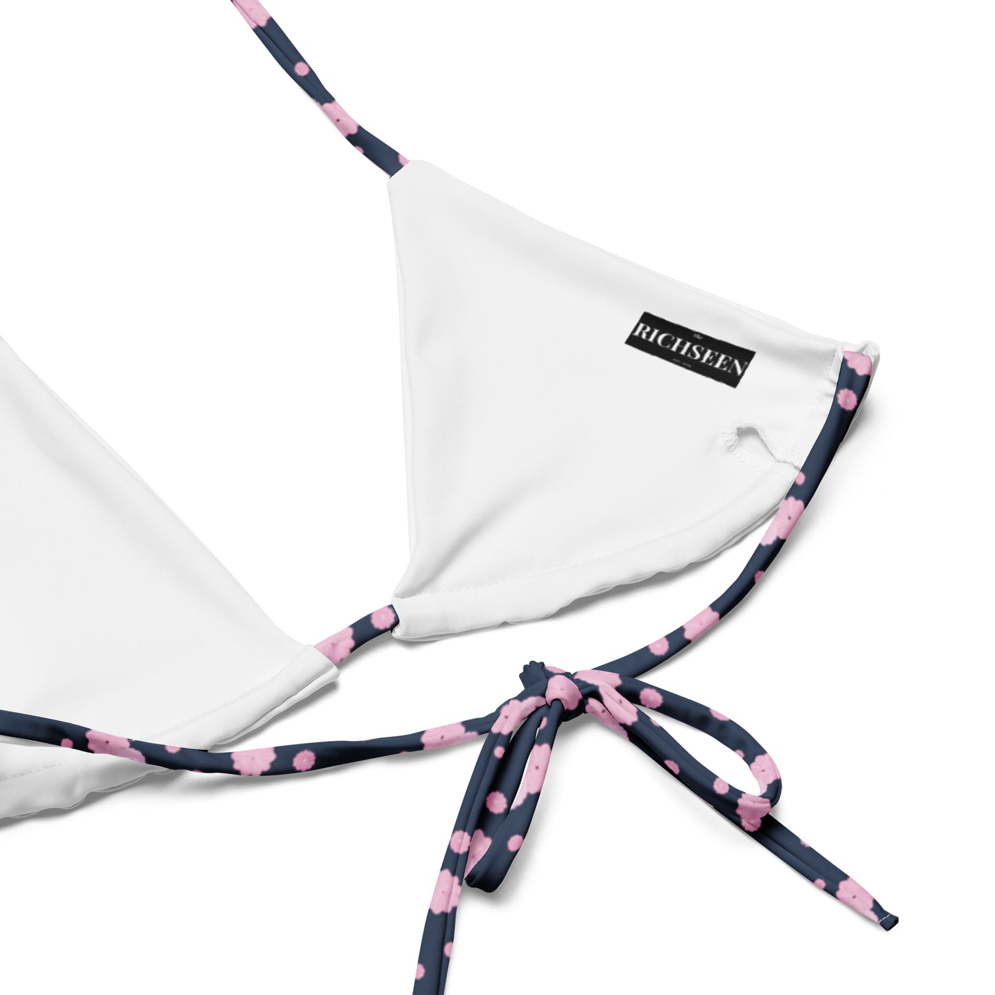 All-over print recycled string bikini top