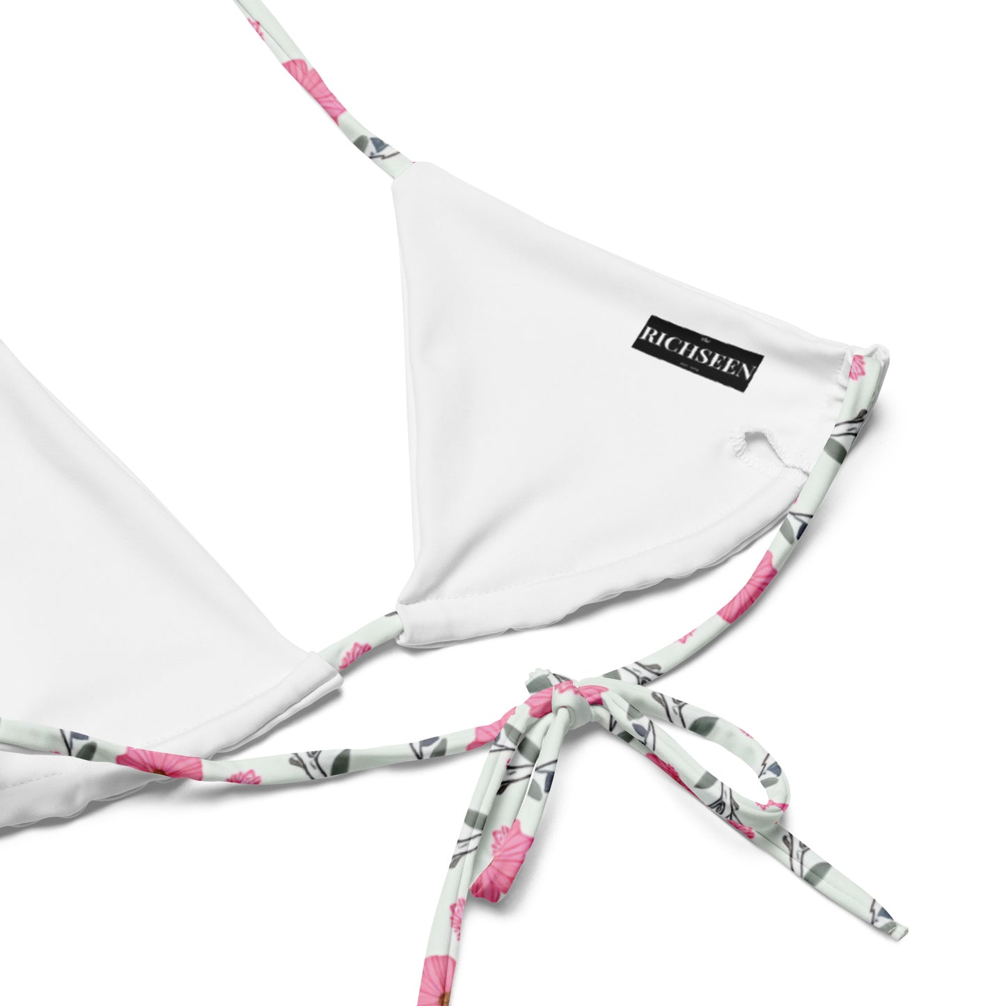 All-over print recycled string bikini top