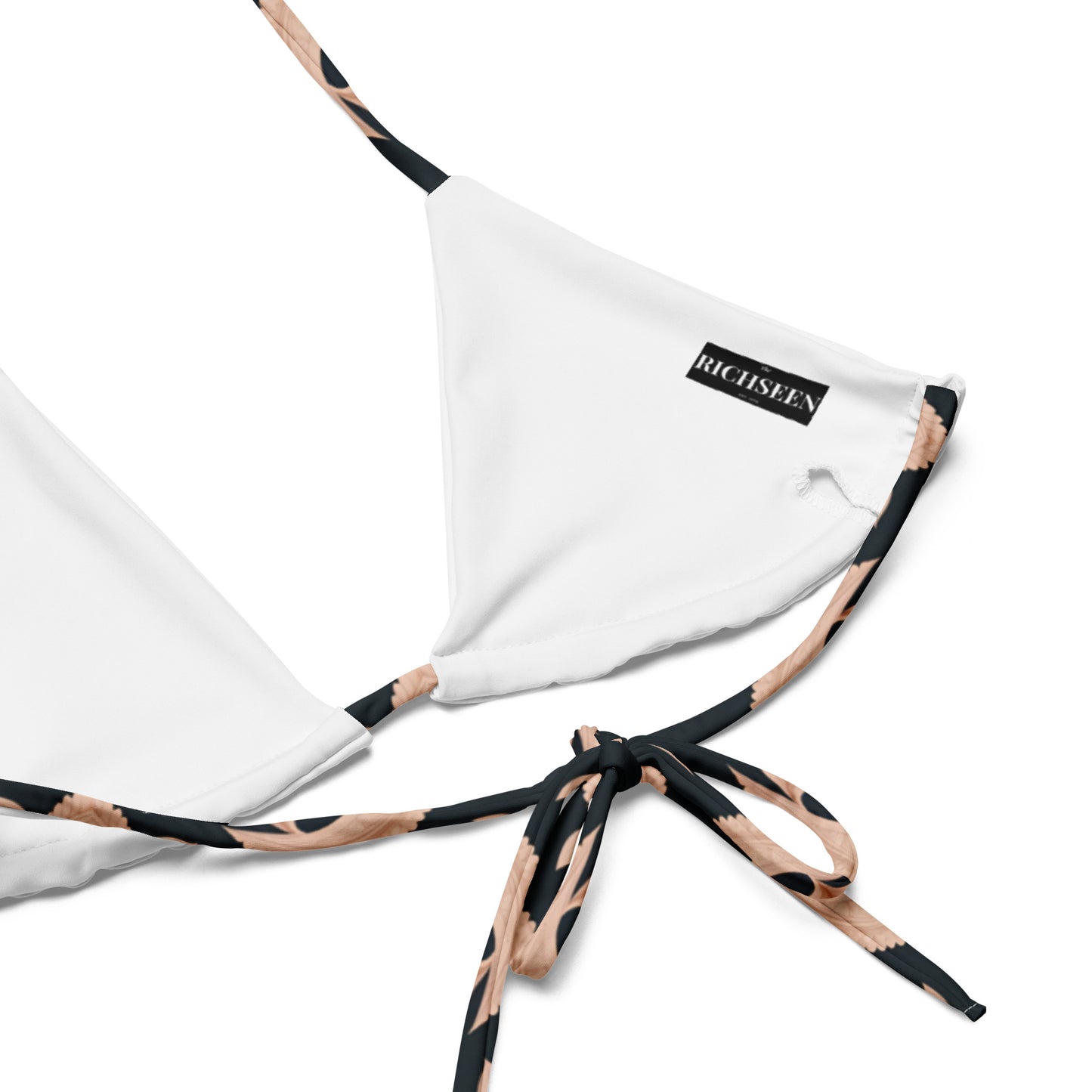 All-over print recycled string bikini top