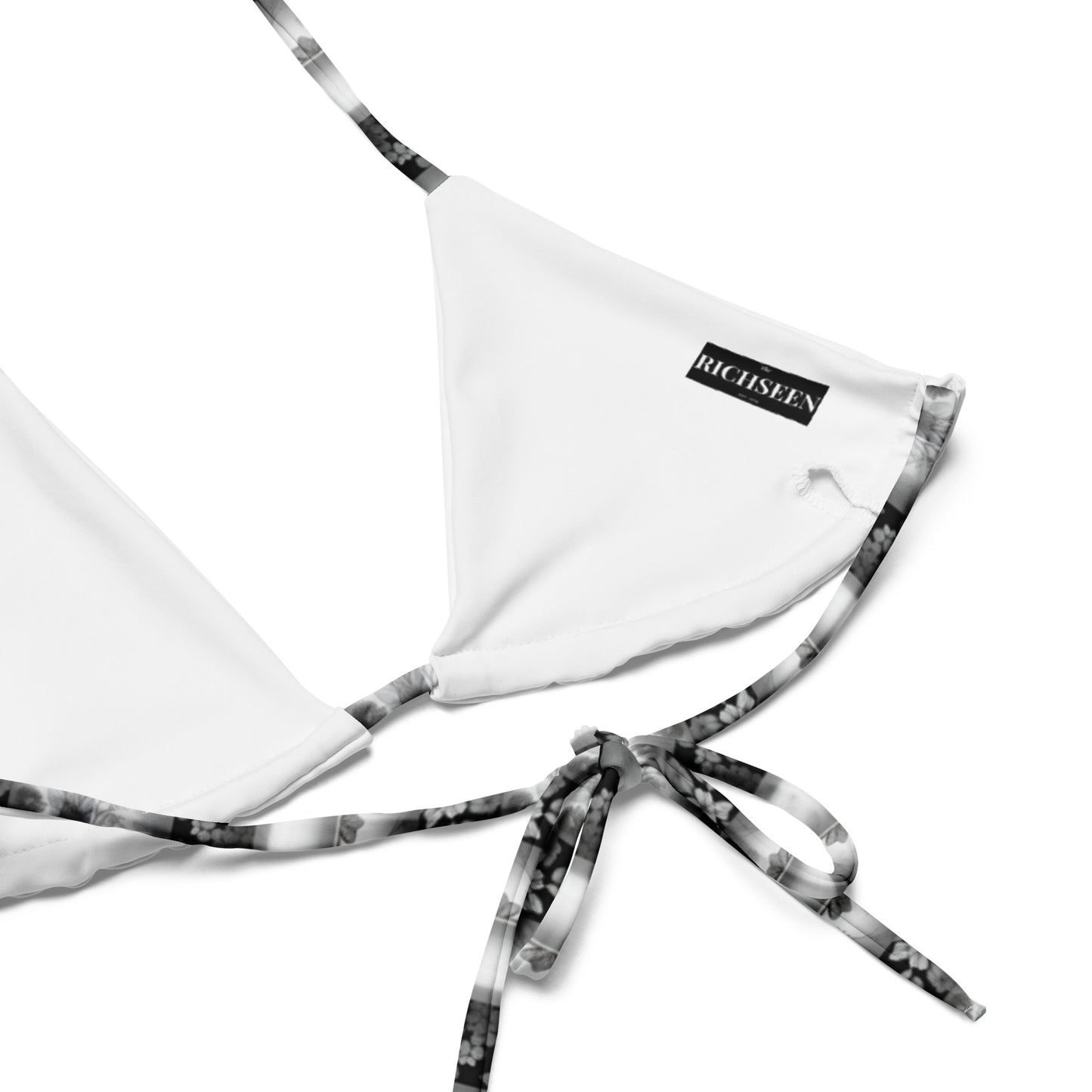 All-over print recycled string bikini top