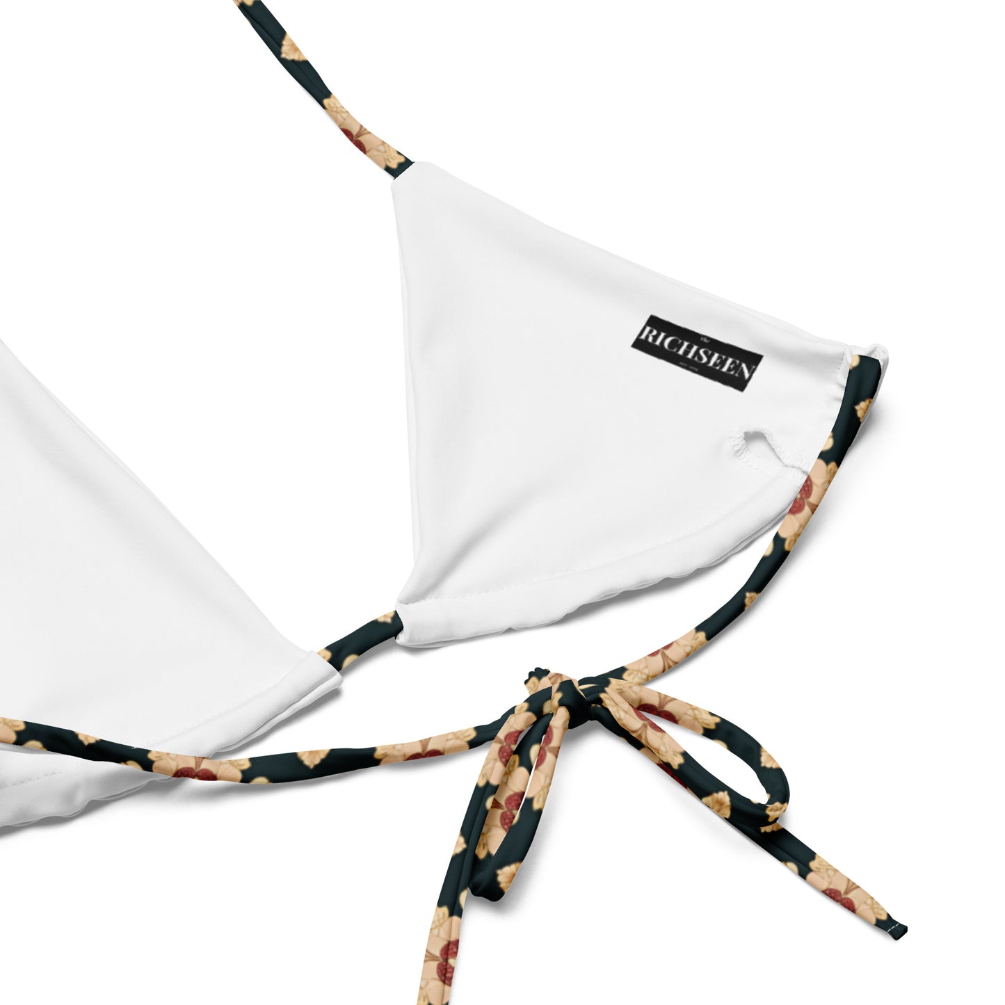 All-over print recycled string bikini top