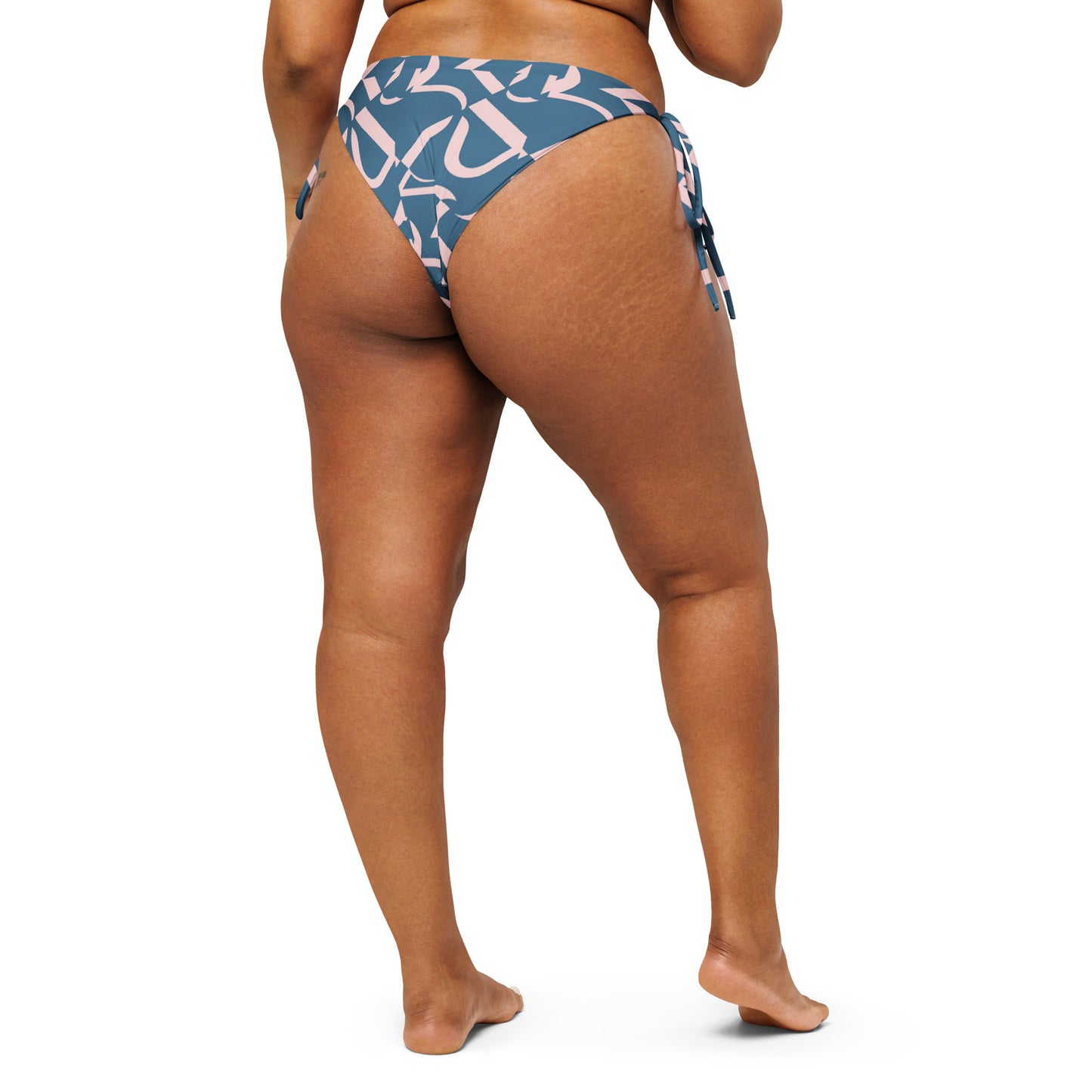 All-over print recycled string bikini bottom