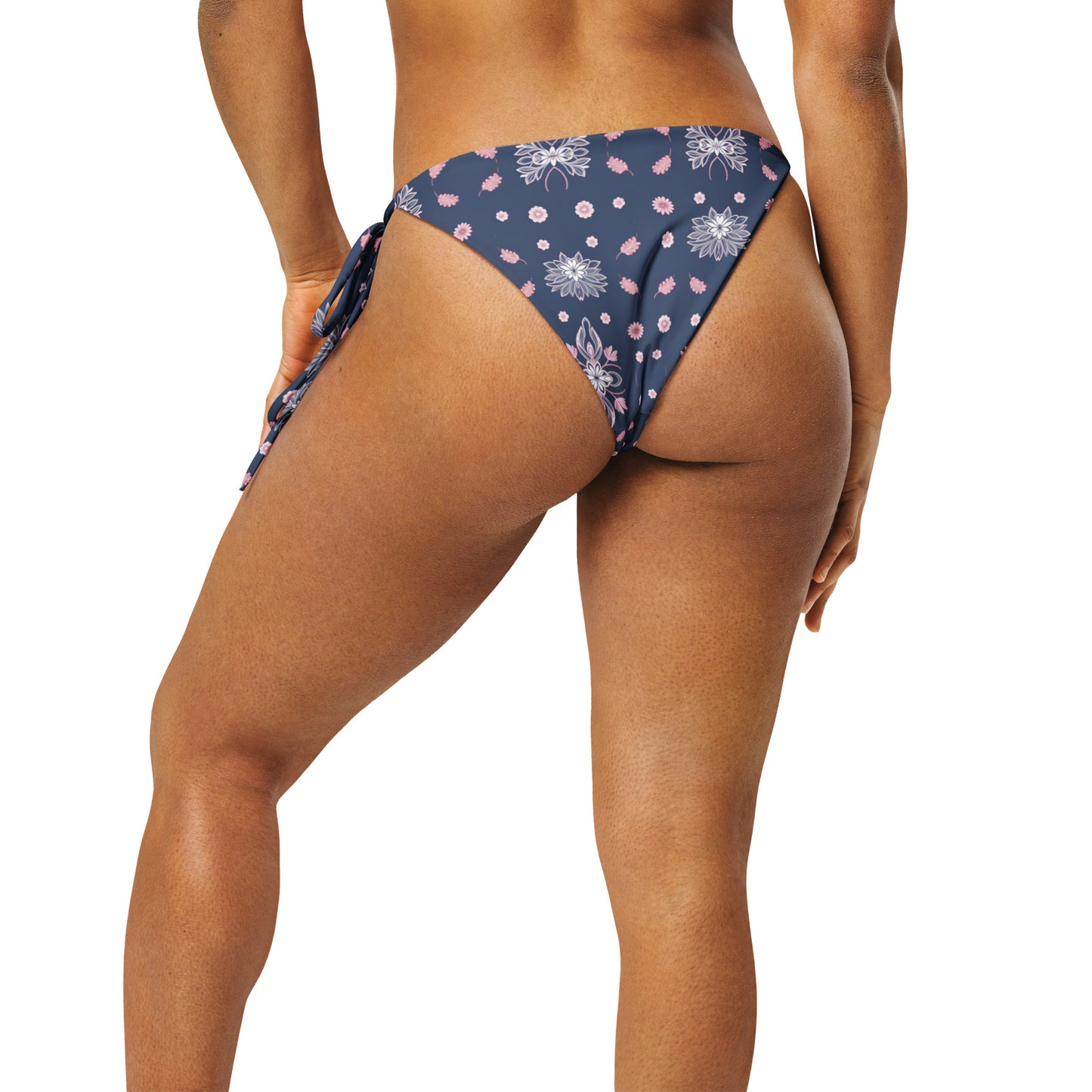 All-over print recycled string bikini bottom