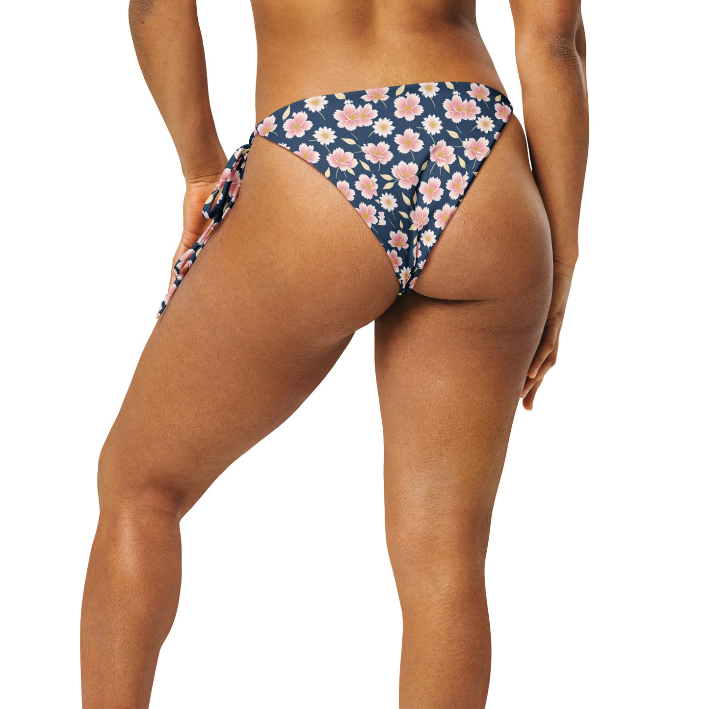 All-over print recycled string bikini bottom