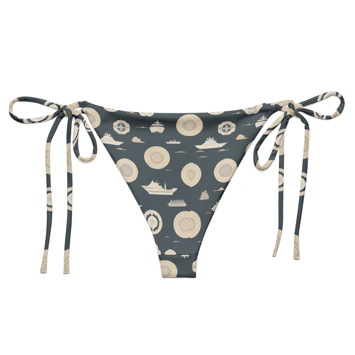 All-over print recycled string bikini bottom