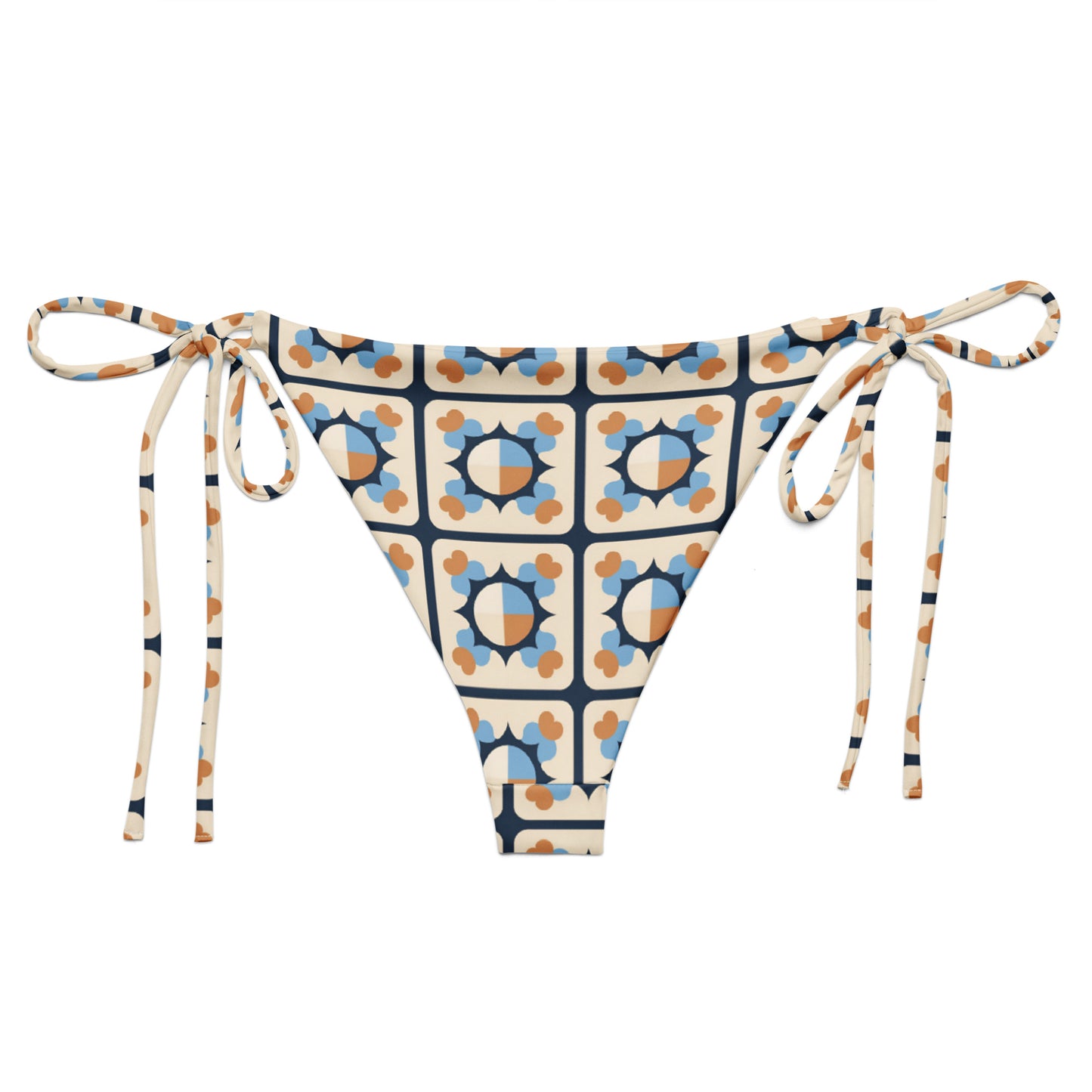 All-over print recycled string bikini bottom