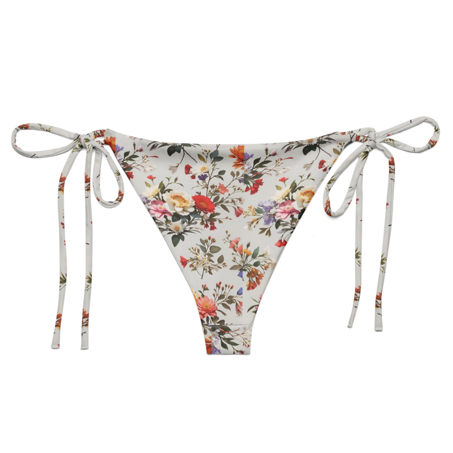 All-over print recycled string bikini bottom