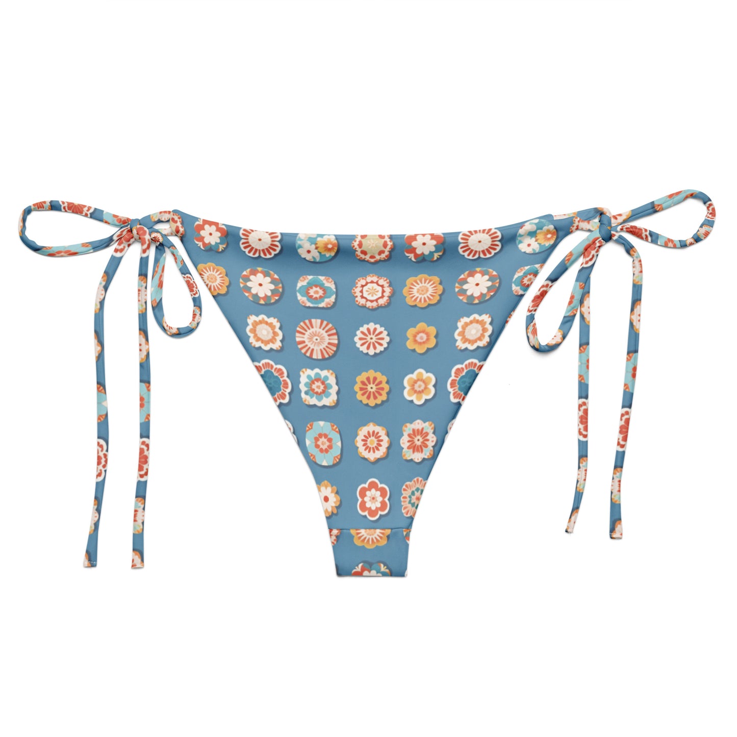 All-over print recycled string bikini bottom