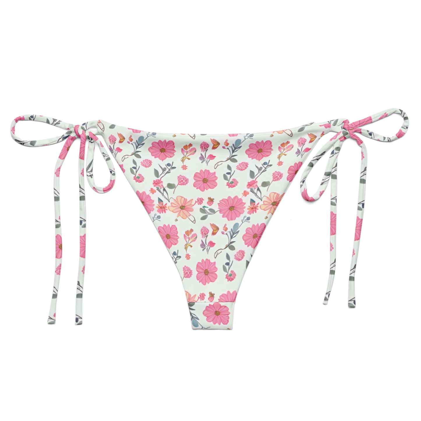 All-over print recycled string bikini bottom