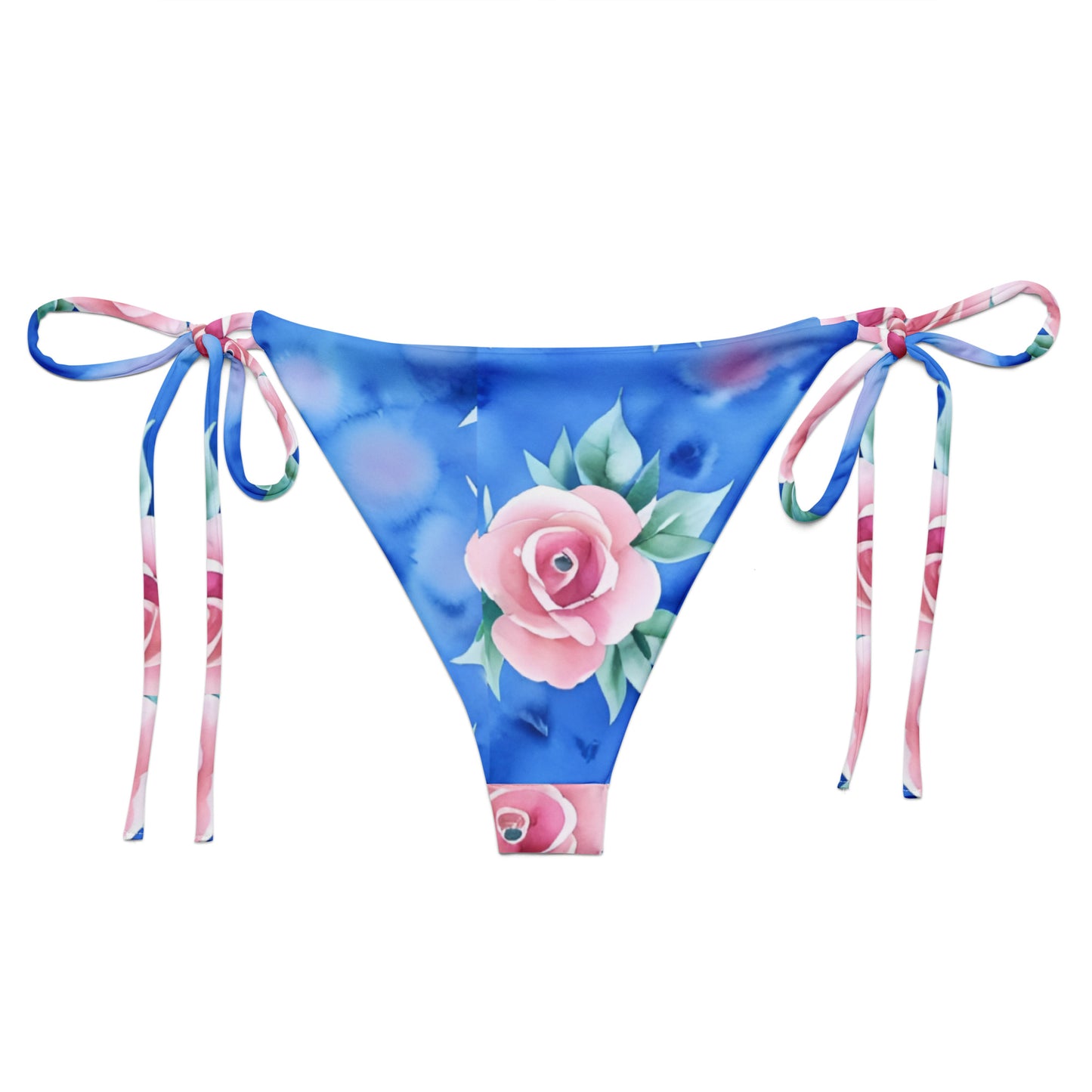 All-over print recycled string bikini bottom