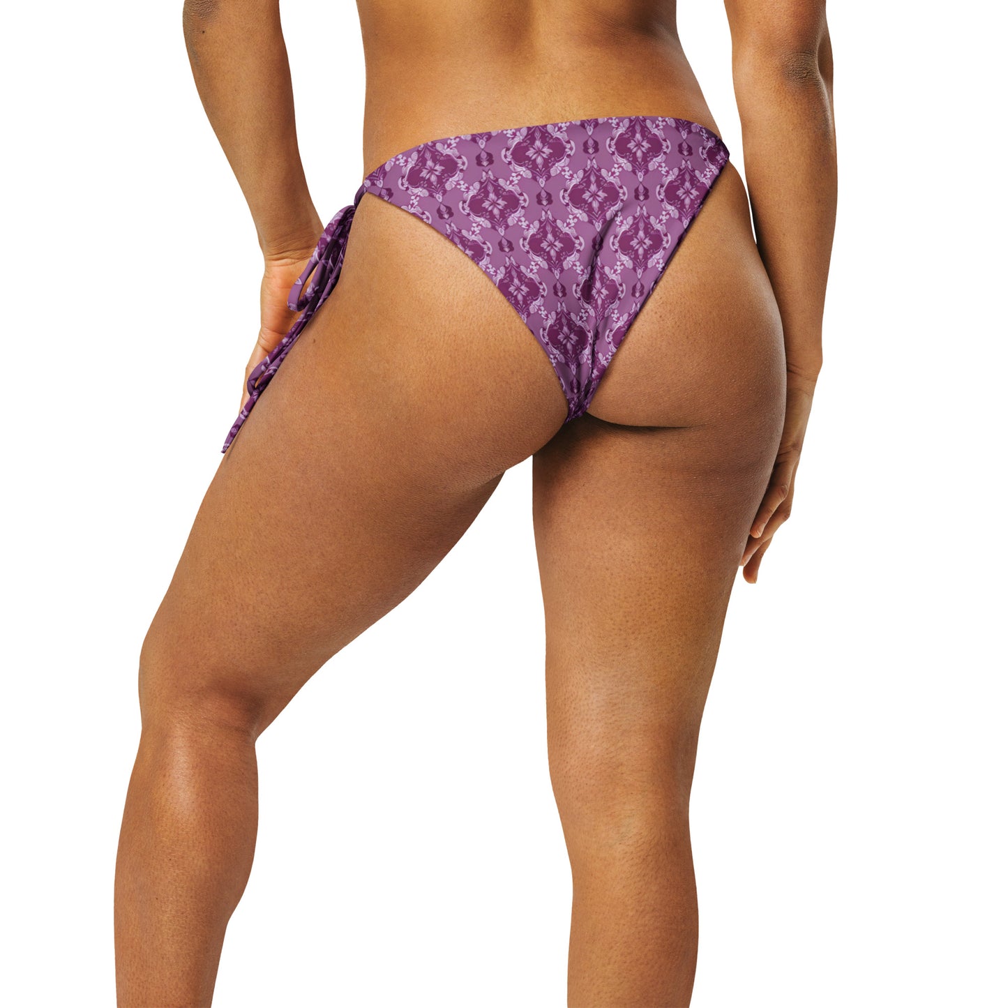 All-over print recycled string bikini bottom